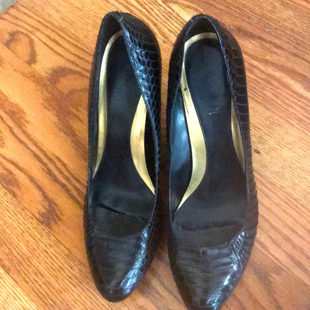 Ralph Lauren snake print heels